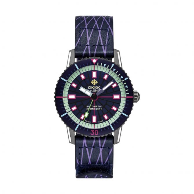 Zodiac Super Sea Wolf Compression Diver Automatic 40mm Men's Watch, Blue Laser Tag Edition