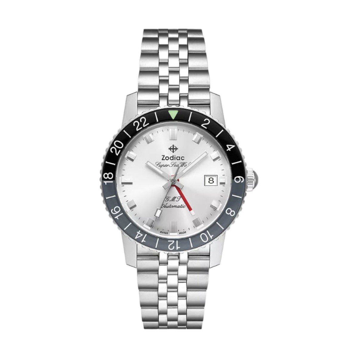 Super Sea Wolf GMT Automatic 40mm Men's Watch, Silver Dial