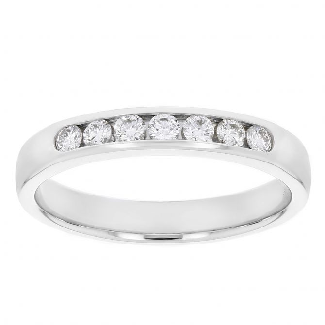 White Gold Channel Set Diamond Wedding Band