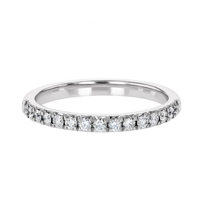 18K White Gold New Aire Shared Prong Diamond Wedding Band