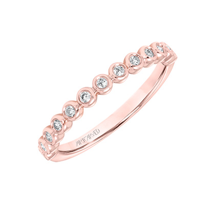 rose gold bezel wedding band