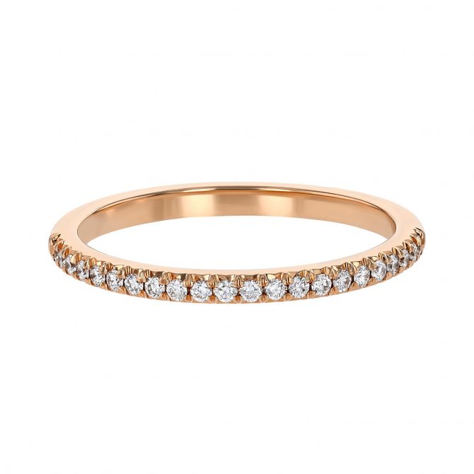 14K Rose Gold Diamond Wedding Band