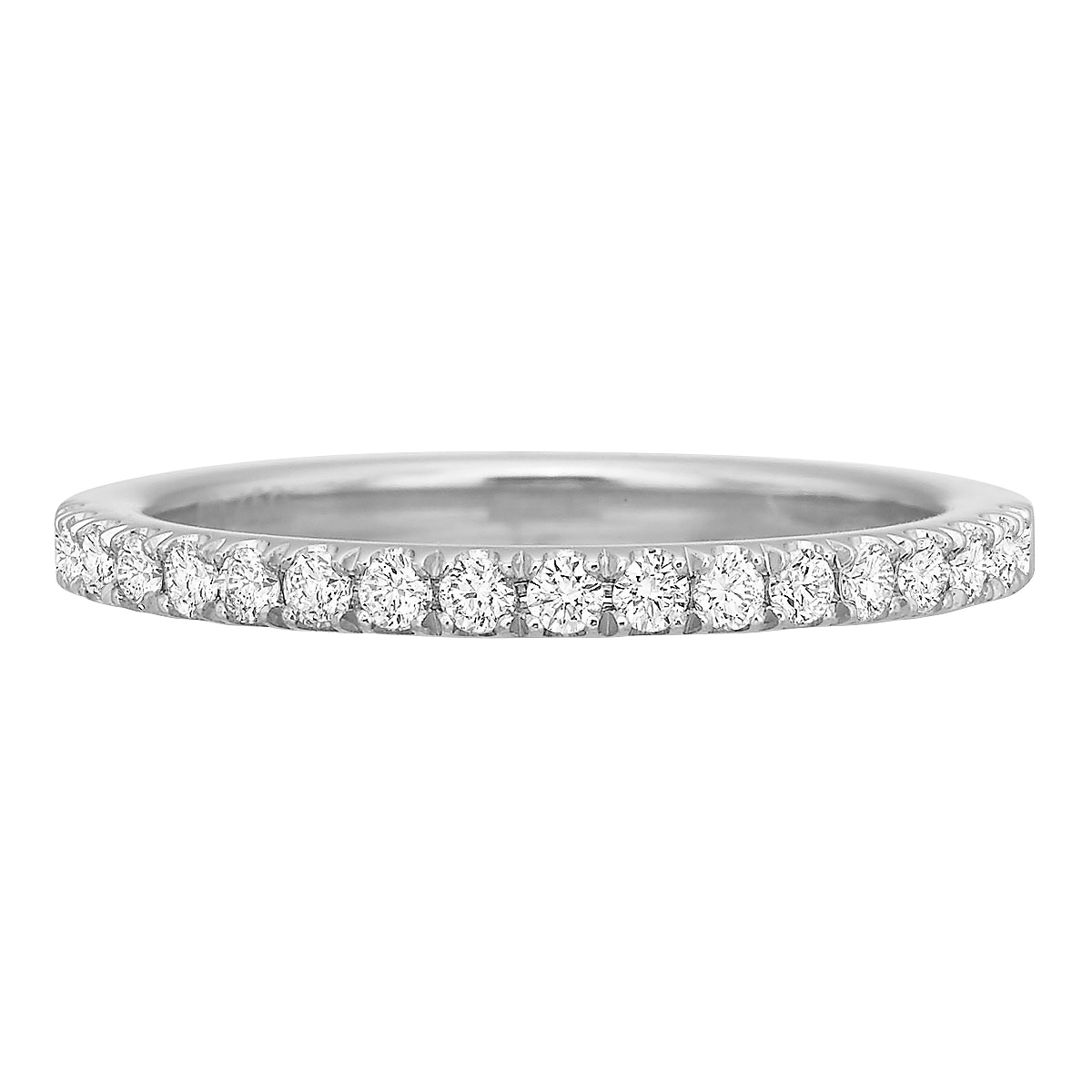 Precision Set Diamond Pave Wedding Band in White Gold, 0.25 cttw ...