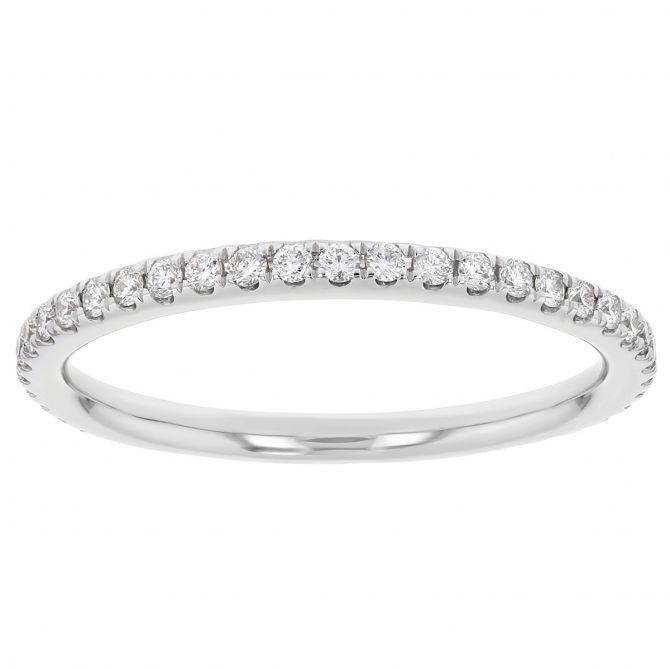 White Gold Diamond Pavé Wedding Band