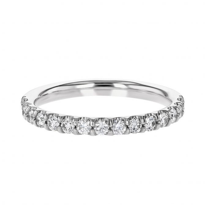 18K White Gold Diamond Comfort Fit Wedding Band