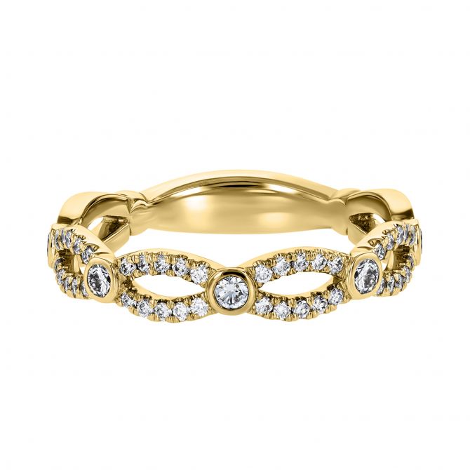 Diamond Twist Eternity Band in Yellow Gold