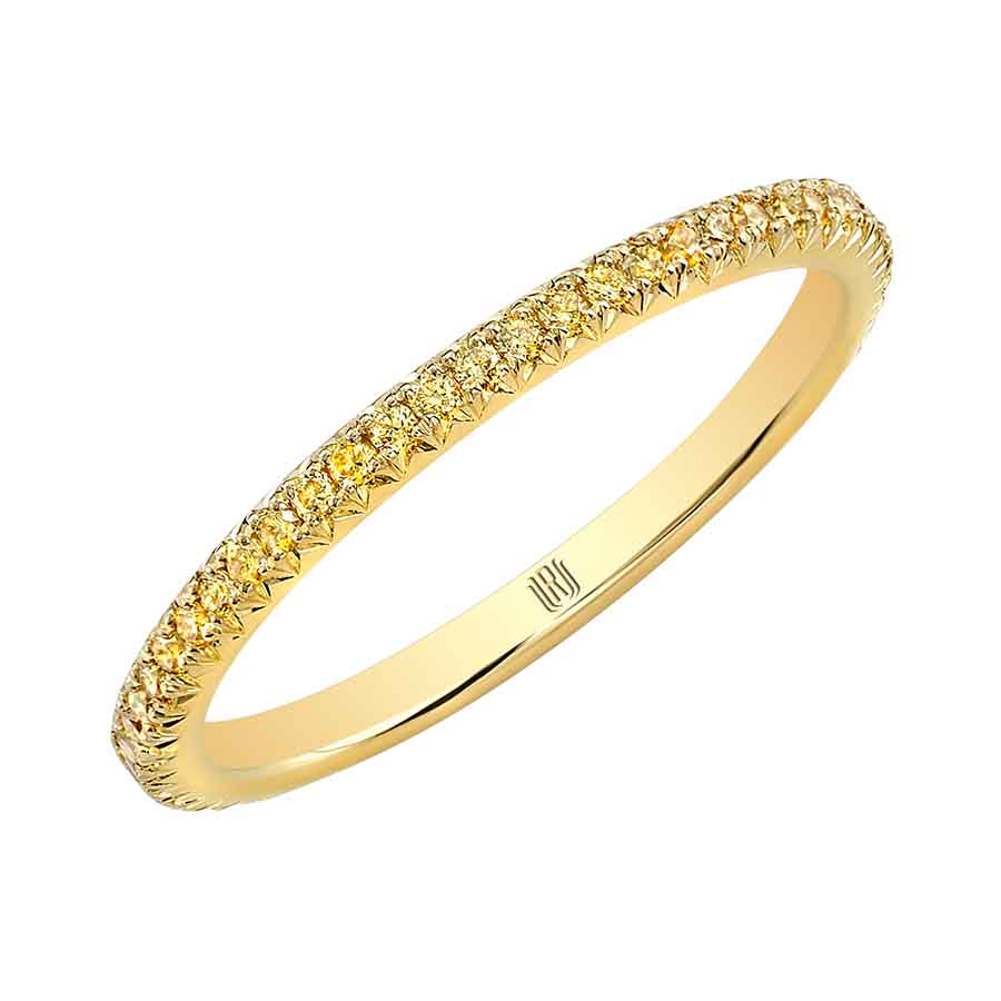 Rahaminov Yellow Diamond French Pavé Eternity Band in Yellow Gold | EB ...