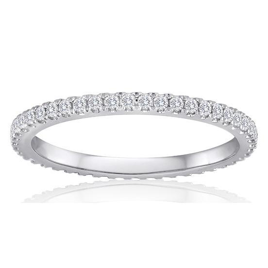 Diamond Eternity Band in White Gold, Size 6