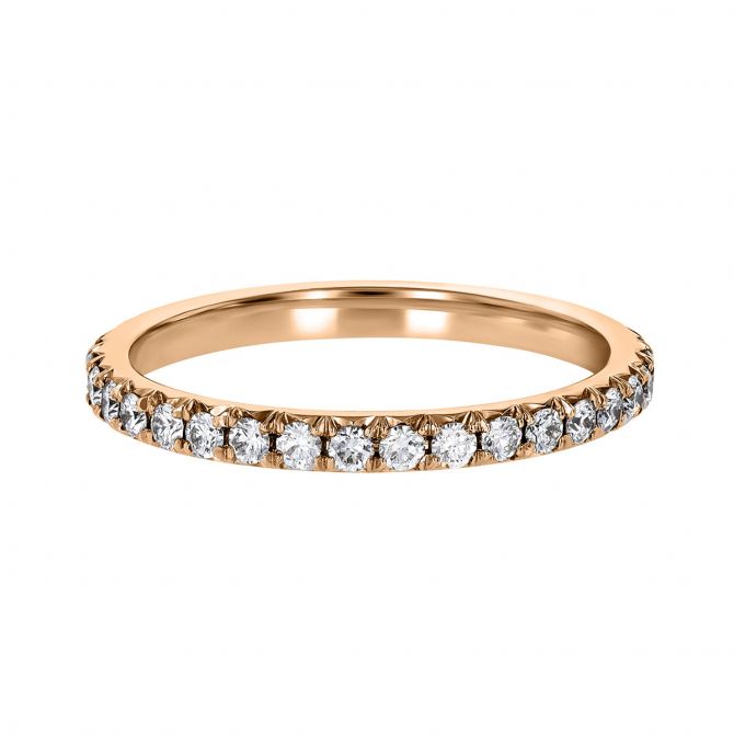 18K Rose Gold Diamond Eternity Band, 0.50cttw