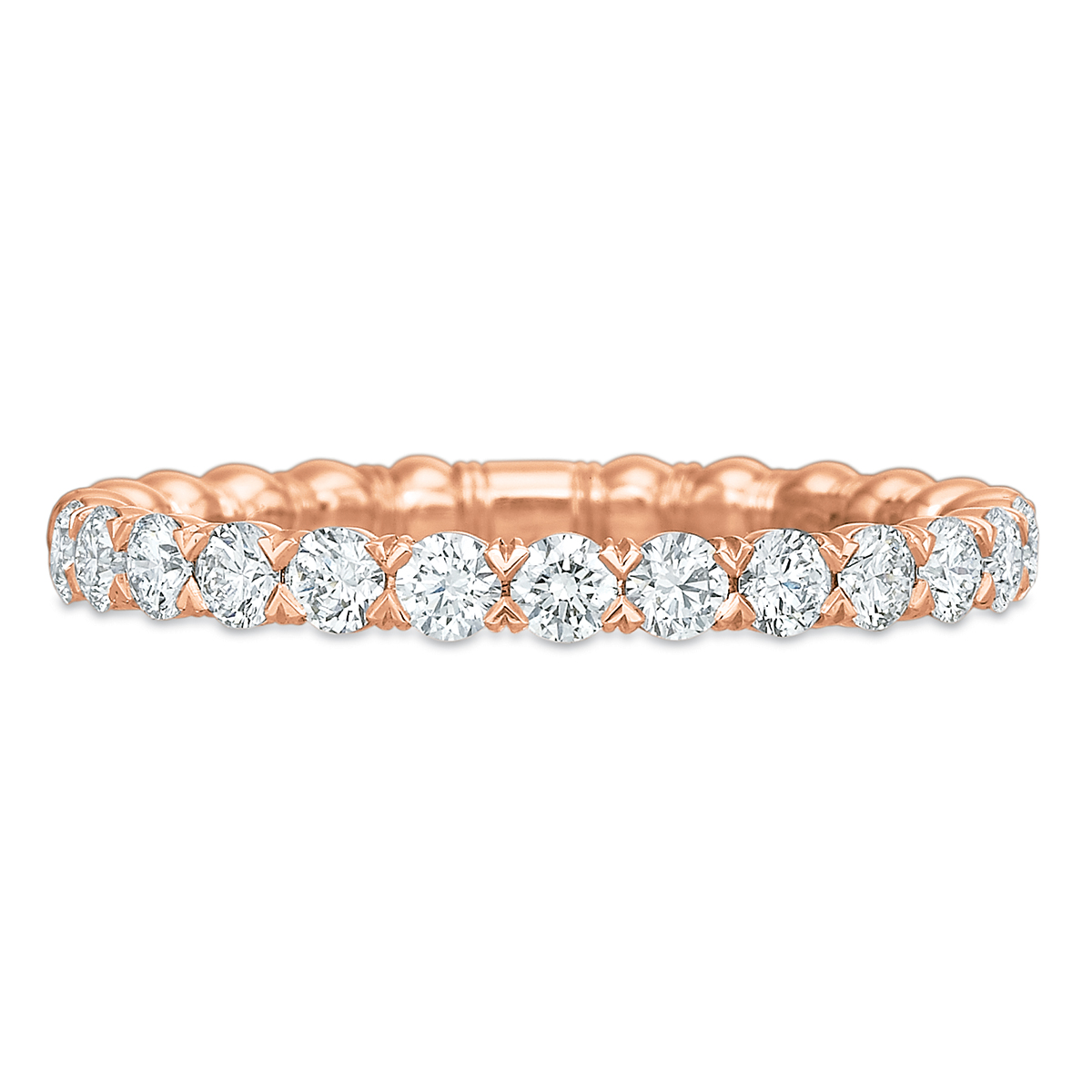 Precision Set 18K Rose  Gold  Diamond Silk  Beaded Wedding  