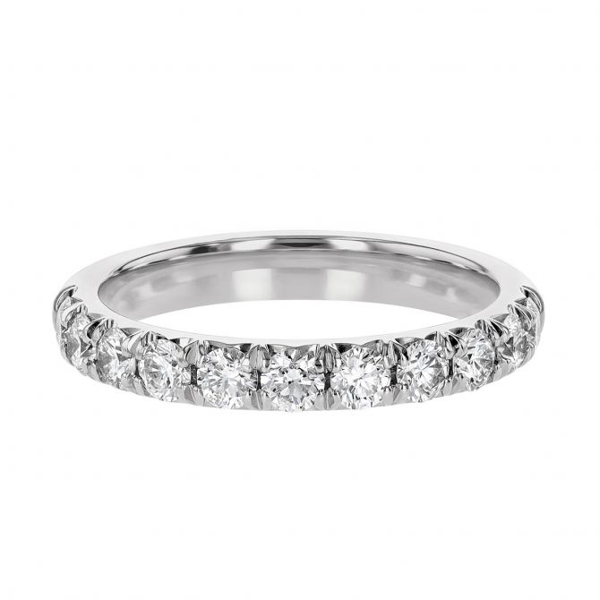 11 Diamond Flush Fit Wedding Band in White Gold