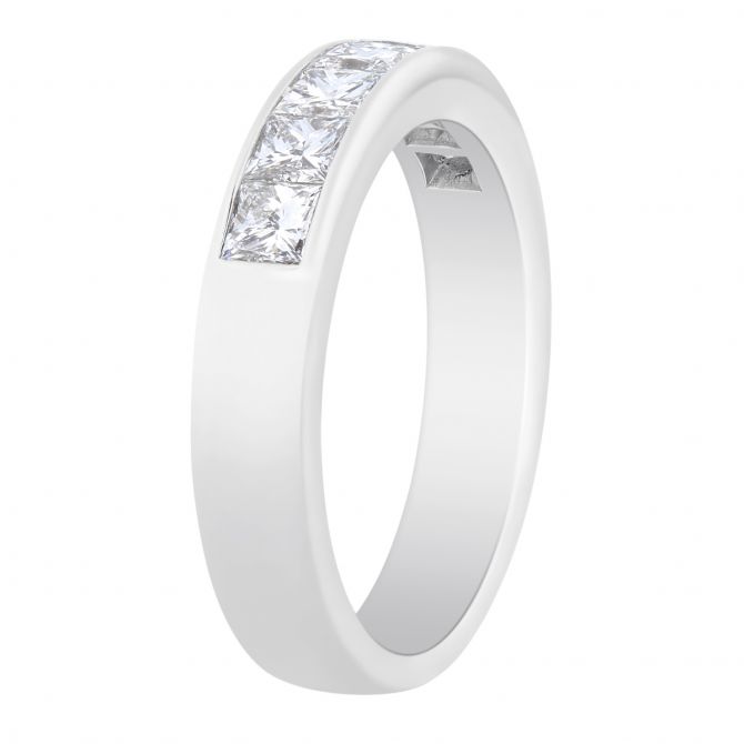2.00 CTW Princess Cut Diamond Platinum Wedding Band Ring – Bardys