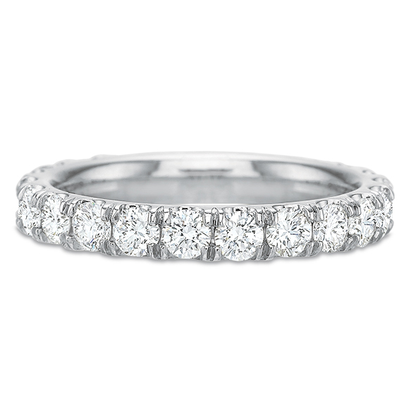 Diamond 11 Stone Wedding Band in White Gold