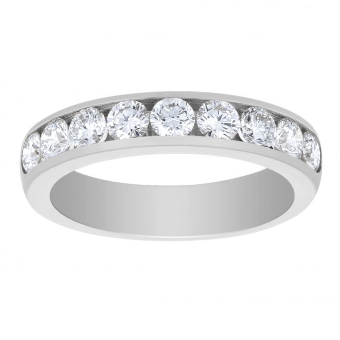 Platinum Channel Set Diamond Wedding Band, 1.00cttw