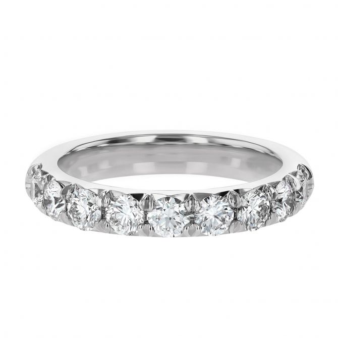 9 Diamond Flush Fit Wedding Band in White Gold