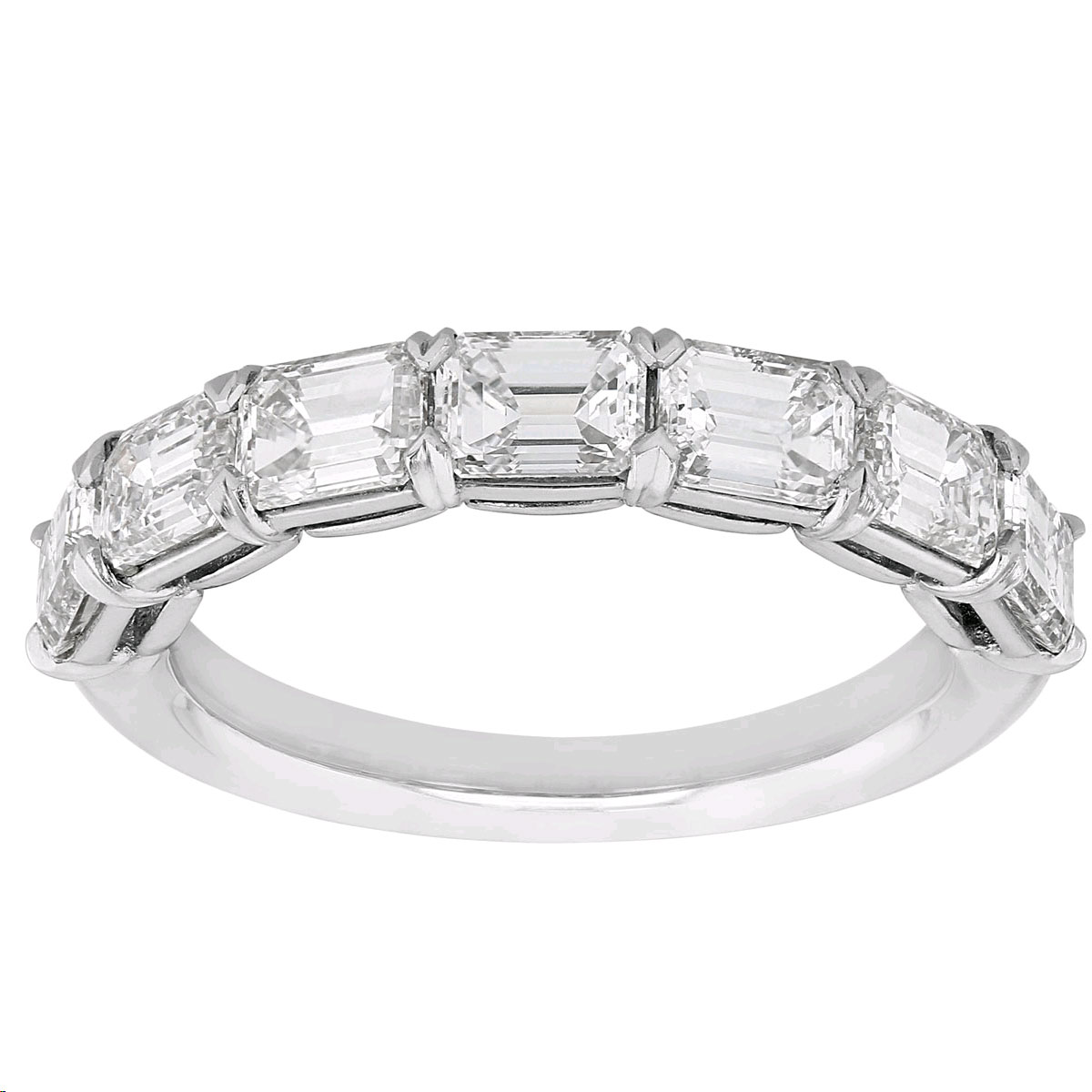 Precision Set Grand Aire Emerald Cut East West Wedding