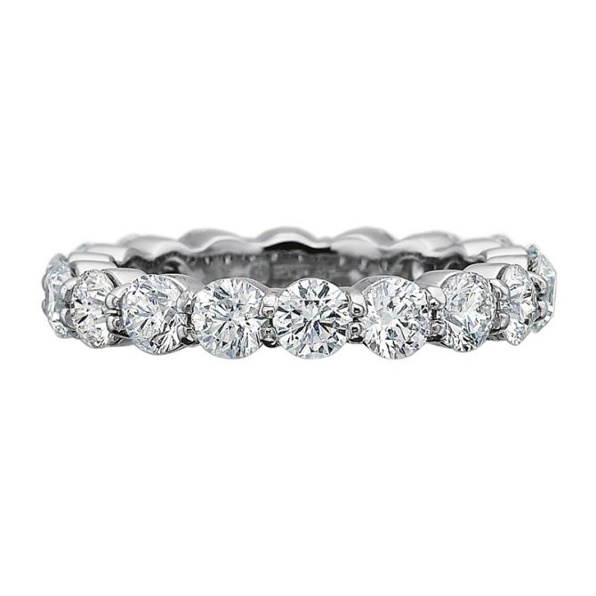 Diamond Shared Prong Eternity Band in Platinum