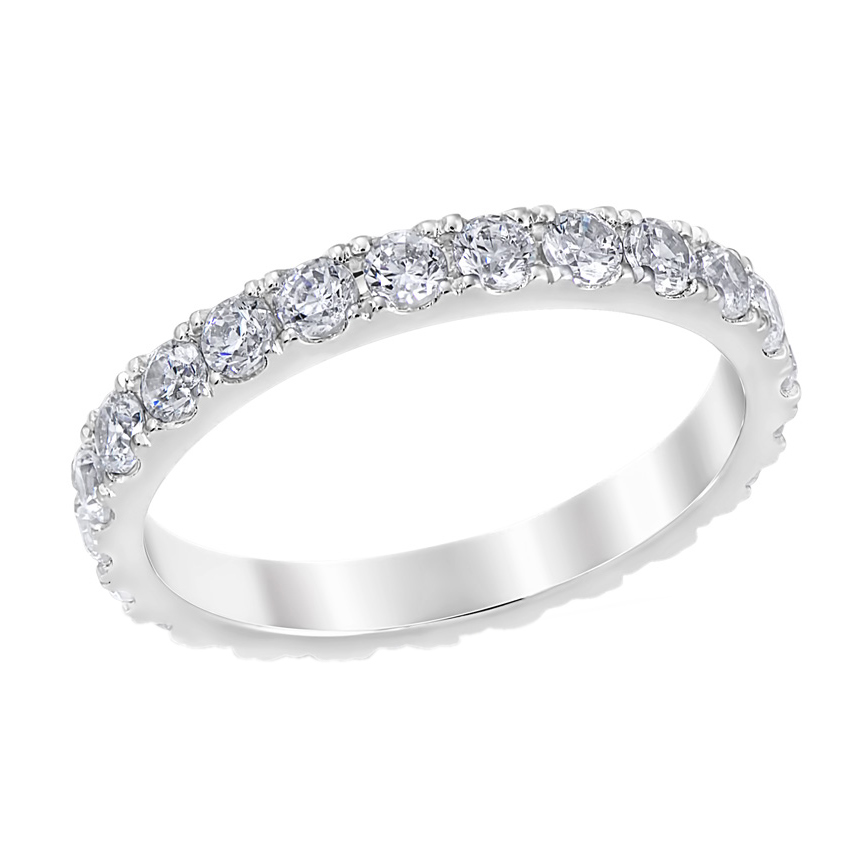 Diamond Mezzaluna Pavé Eternity Band in White Gold | Borsheims