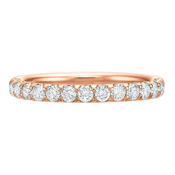 Diamond Shared Prong Wedding Band in Rose Gold