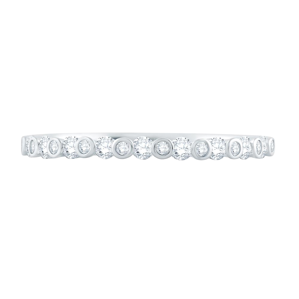 A. Jaffe Diamond Alternating Bezel Set Wedding Band in White Gold ...