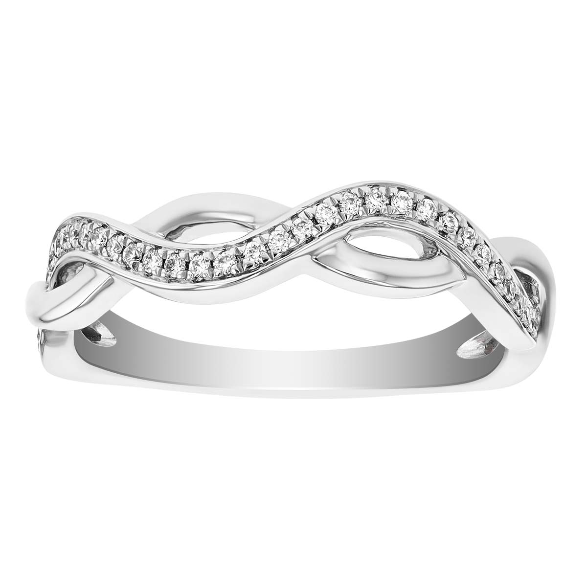 Diamond Twist Wedding Band In White Gold 0 16 Cttw Borsheims   2B0000716A 