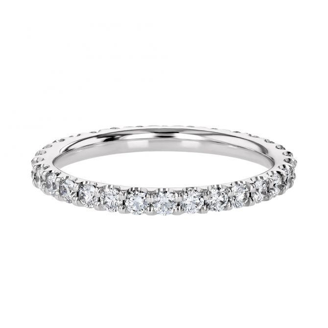 Diamond Shared Prong Eternity Band in White Gold, .70 cttw