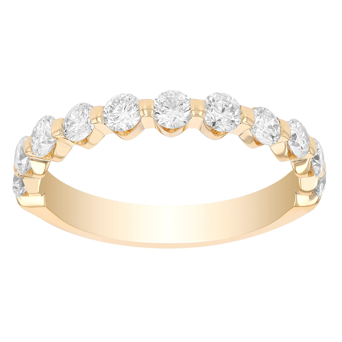 Round Diamond Gypsy Set Wedding Band in Yellow Gold, 0.75 cttw | Borsheims