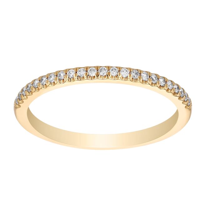 Slim Diamond Wedding Band in 18K Yellow Gold, 0.13 cttw