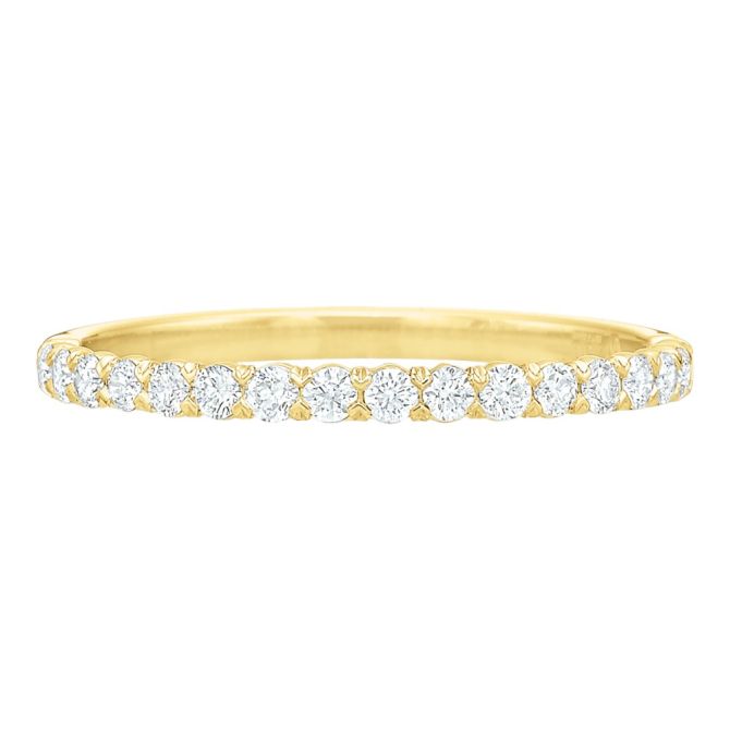 Diamond Silk Prong Wedding Band in 18K Yellow Gold, .29 cttw