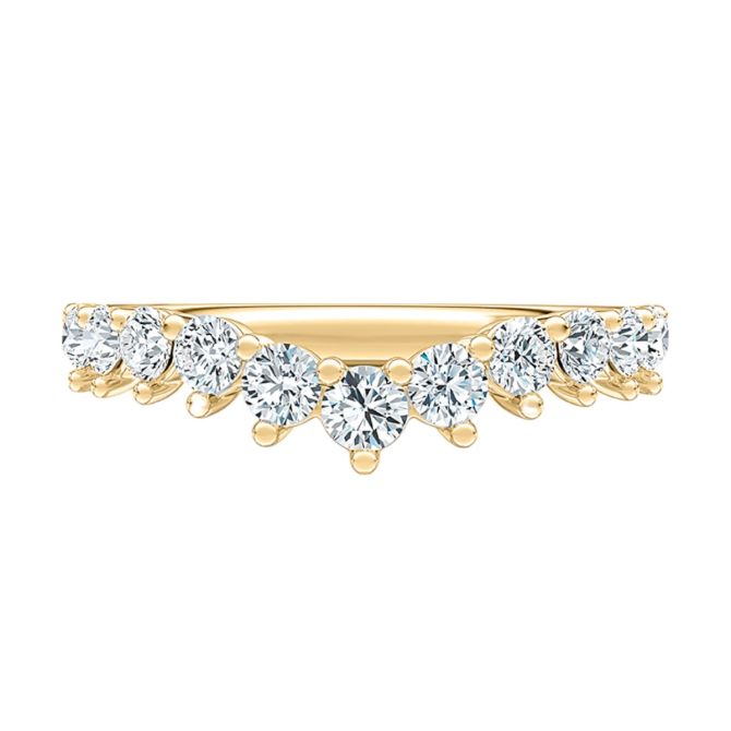 A. Jaffe Diamond V-Curve Diamond Pave Wedding Band in 14K Yellow Gold