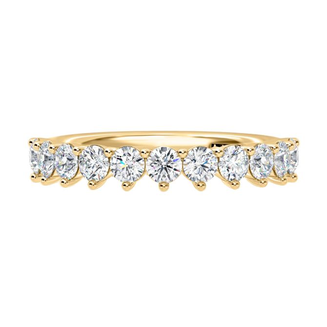 A. Jaffe Diamond 11 Stone 3 Prong Set Wedding Band in 14K Yellow Gold