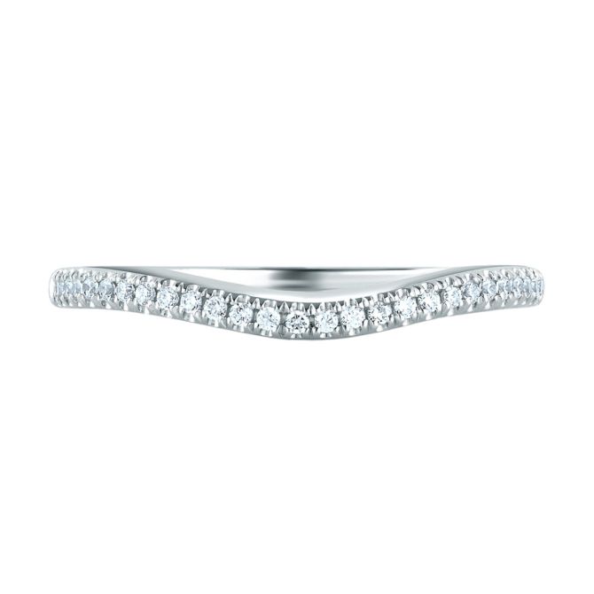 A. Jaffe Diamond Delicate Pave Contour Wedding Band in 18K White Gold