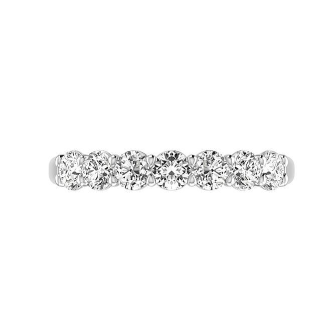 A. Jaffe Diamond 7 Stone Shared Prong Wedding Band in Platinum, .84 cttw