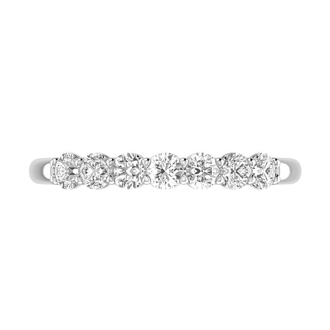 A. Jaffe Diamond 7 Stone Shared Prong Wedding Band in Platinum, .54 cttw