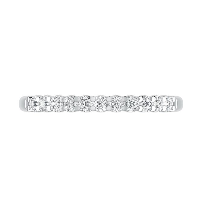 A. Jaffe Diamond 11 Stone Shared Prong Wedding Band in Platinum, .33 cttw