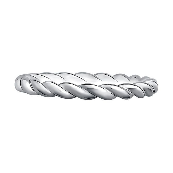 A. Jaffe 14K White Gold Twist Eternity Band, Size 6