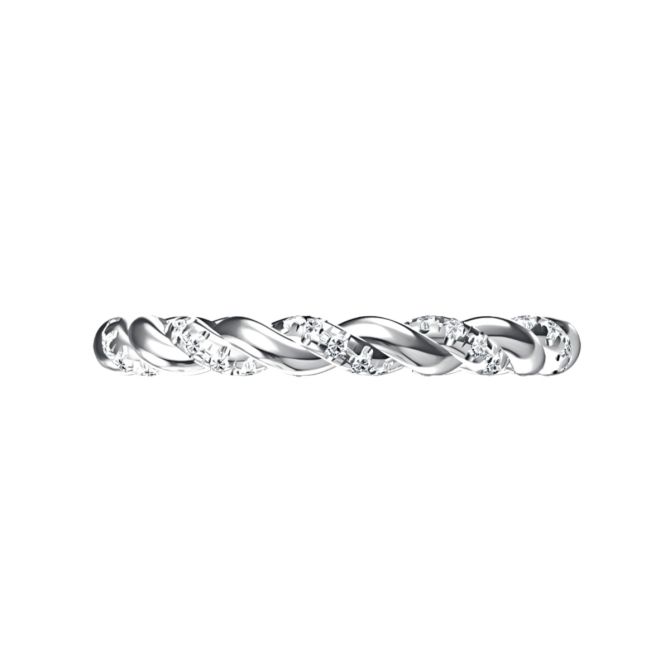 A. Jaffe Diamond Twist Eternity Band in 14K White Gold, Size 6