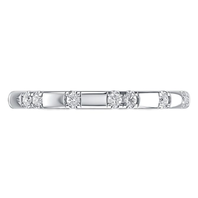 A. Jaffe Diamond Alternating Modern Wedding Band in 14K White Gold