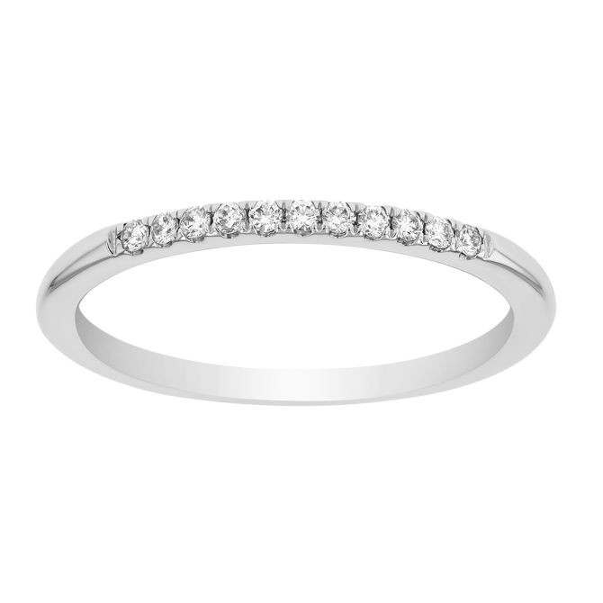 ALTR Lab Grown Diamond Pave 11 Stone Thin Wedding Band in 14K White Gold