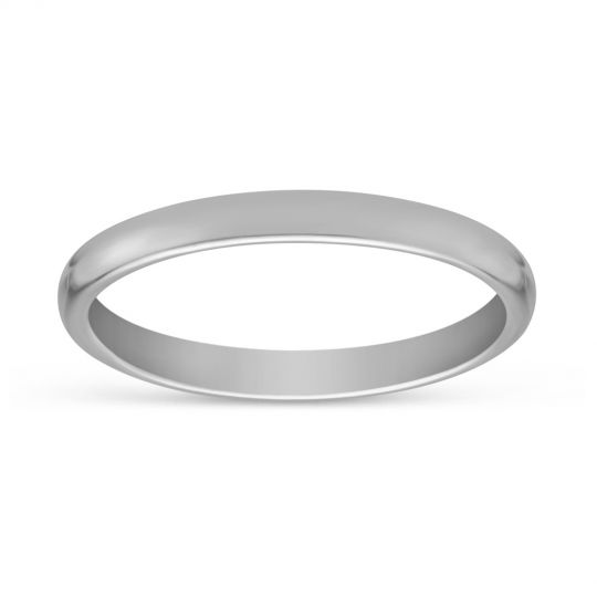 14k White Gold Low Dome Comfort Fit Wedding Band 2mm Borsheims