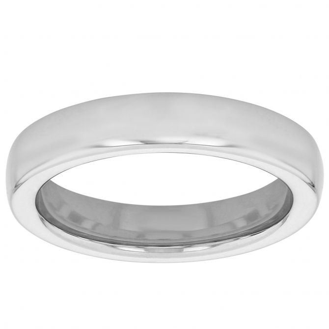 White Gold Comfort Fit Ergofit 4 mm Wedding Band, Size 6