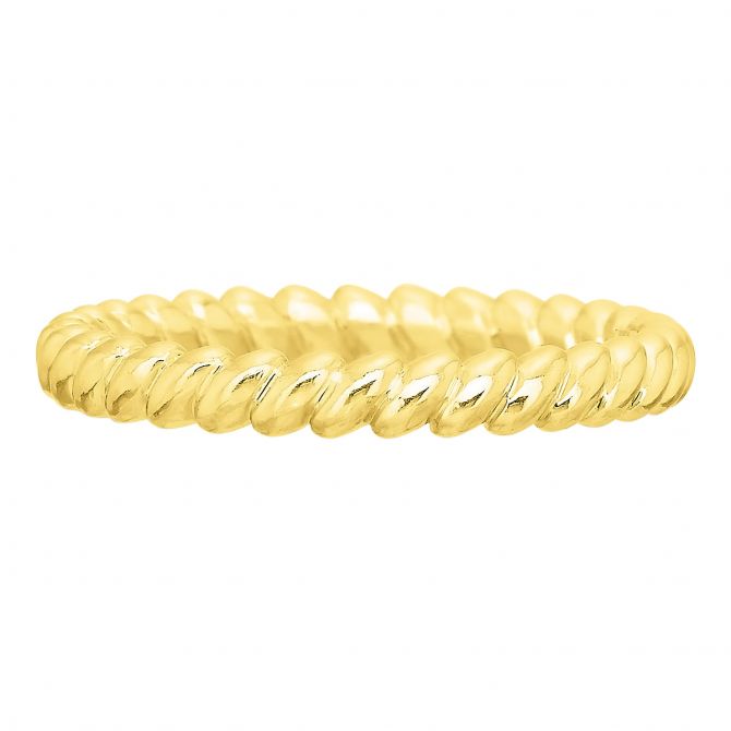 Yellow Gold Rope Pattern Band, Size 6