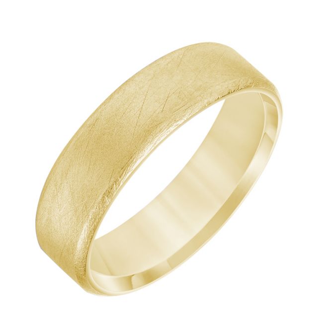 Yellow Gold Comfort Fit Satin Finish 6 mm Wedding Band, Size 8.5