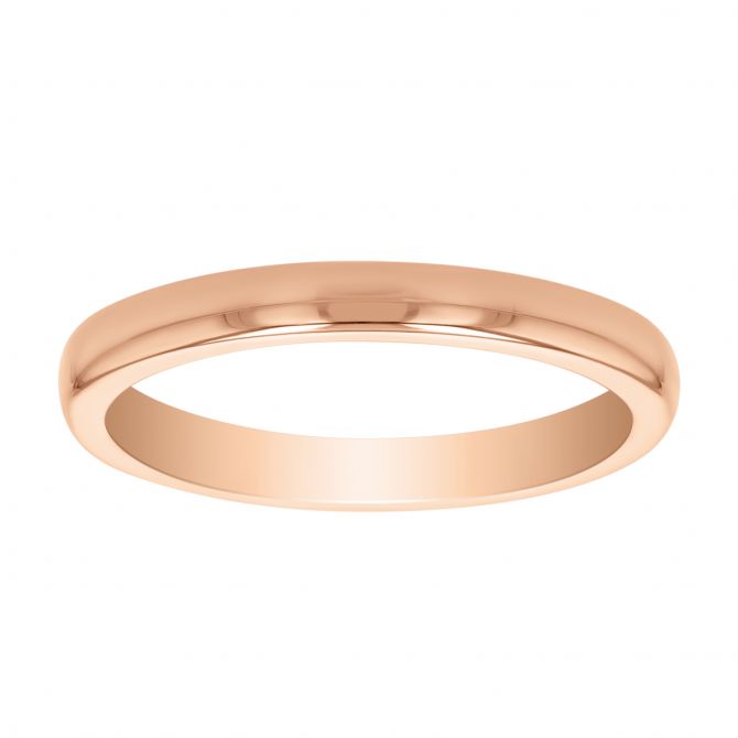 Rose Gold Comfort Fit 2.5 mm Wedding Band, Size 6