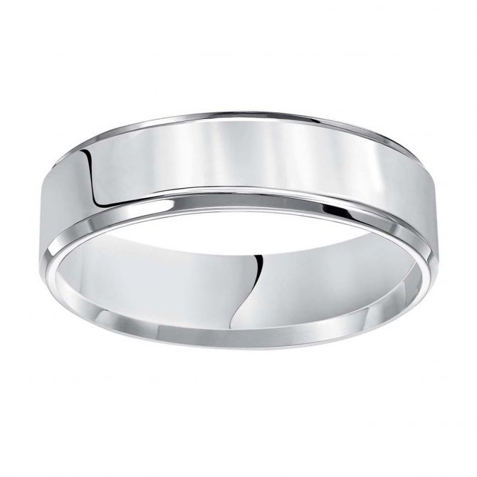 7 MM Stainless Steel Hammered Finish Flat Comfort Fit Wedding Band