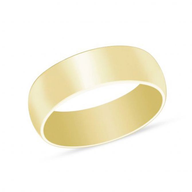 Yellow Gold Comfort Fit Low Dome 6 mm Wedding Band, Size 9