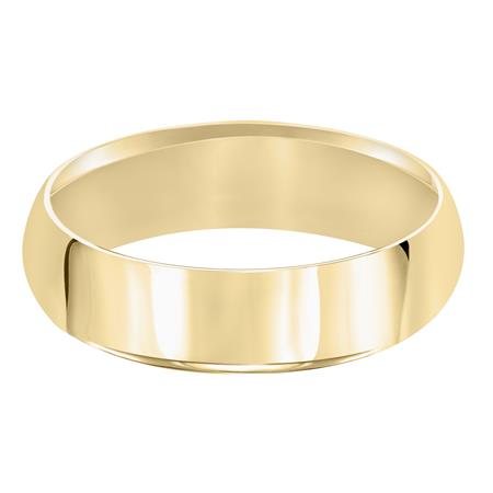 Yellow Gold Gold Domed Comfort Fit 5 mm Wedding Band, Size 11