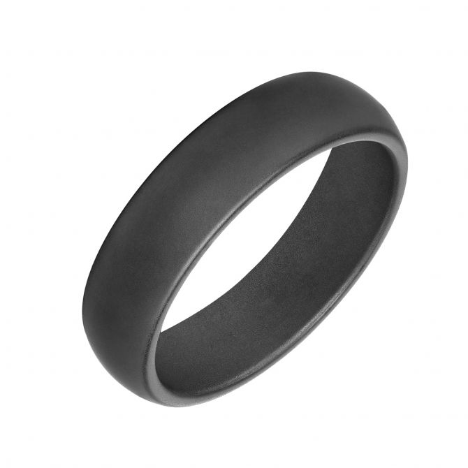 Black Tungsten & Black DLC 6 mm Wedding Band, Size 10