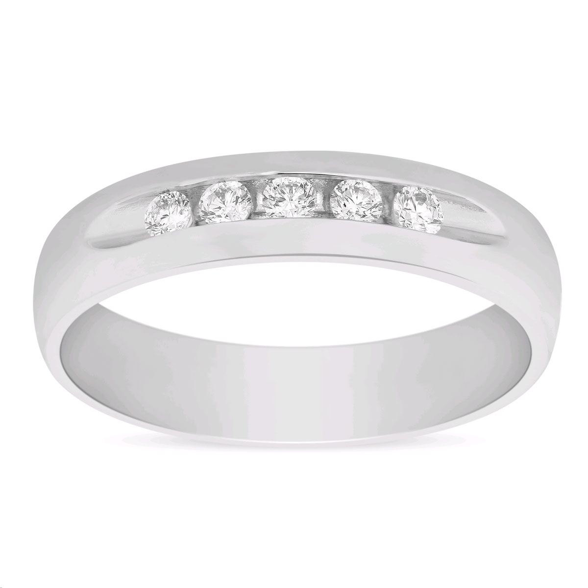 wedding band inlaid diamonds