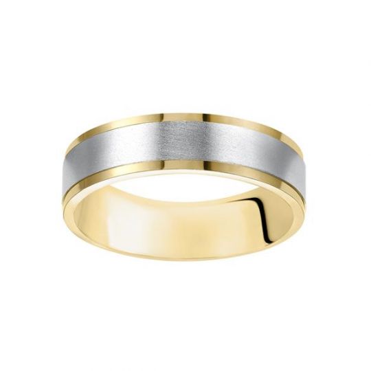 Two Tone Gold Wedding Bands 6mm10k 14k White And Yellow Gold Etsy